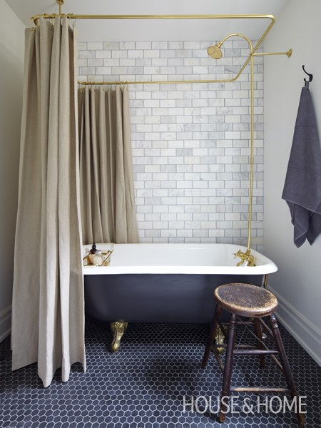 Brass is Back in Bathroom plumbing fixtures-image via House and Home