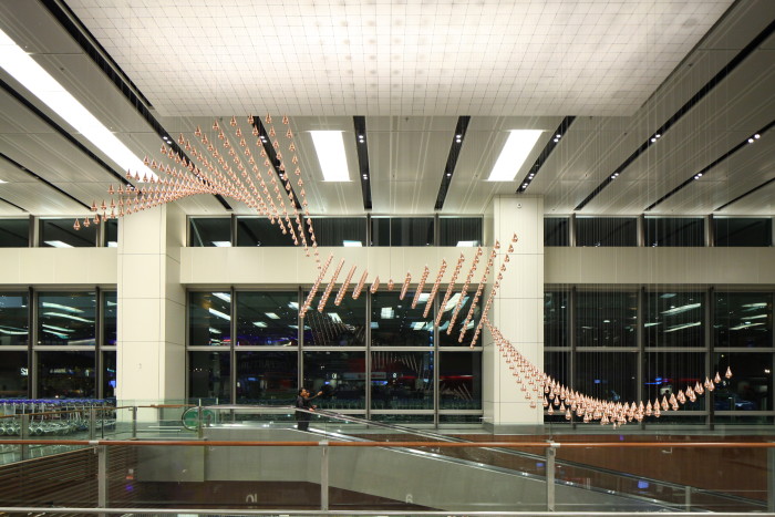 Kinetic Rain Installation at Changi Airport