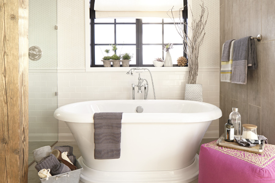 DXV Classic Tub one of two trends to combine for bathroom renovation- by Cory Klassen for DXV