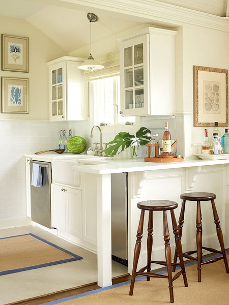 Extend your counter space around a corner into the living space-image via My Home galleries