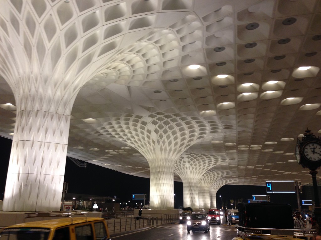 The departure entry to Chhatrapati Shivaji International Airport in Mumbai, India-image irene-turner.com