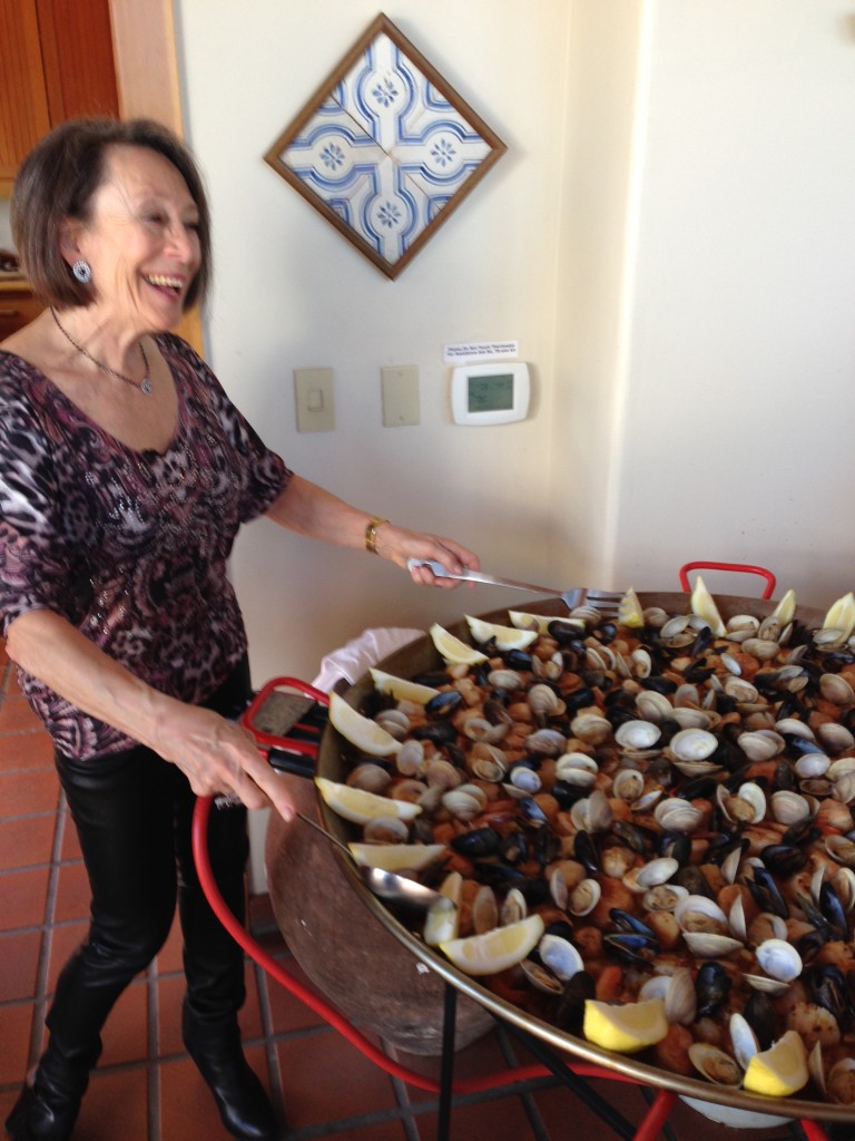 Marimar Torres as she prepares the Seafood Paella for her guests