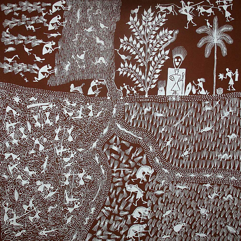 Intricate form of Warli Art-image via Socks Studio