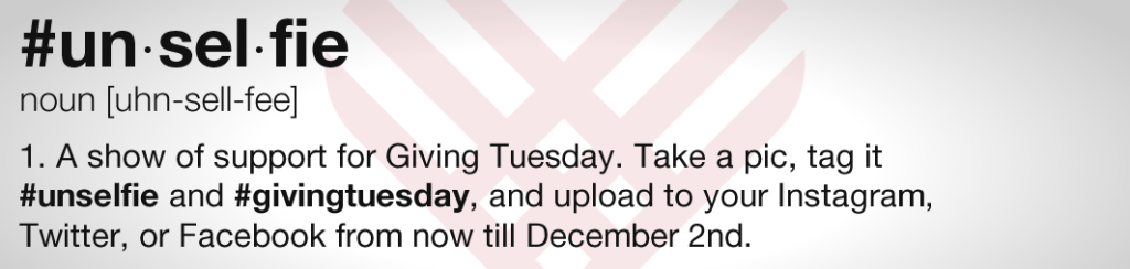 Giving Tuesday Challenge-the Unselfie