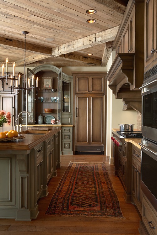 designing a kitchen around an antique piece of furniture-image via Georgiana Design