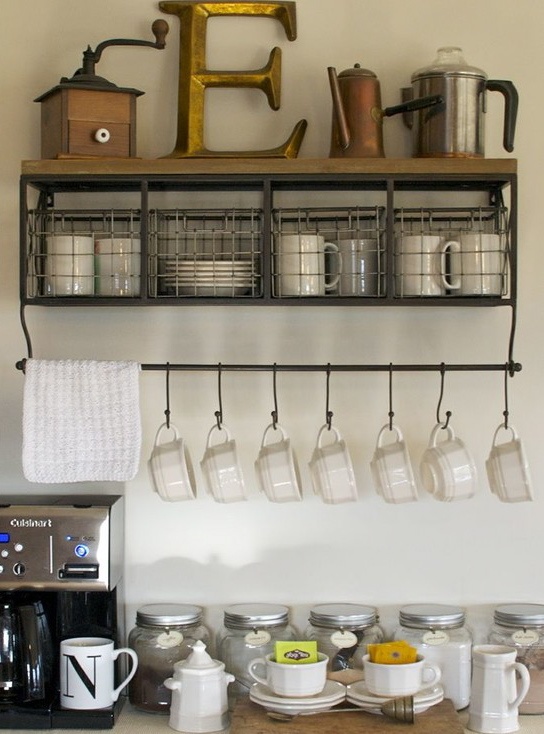 storage for coffee or tea and supplies-image via Home Room Idea