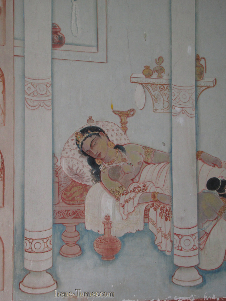 The Birth of Buddha, one of the marvelous murals at Sarnath Deer Park