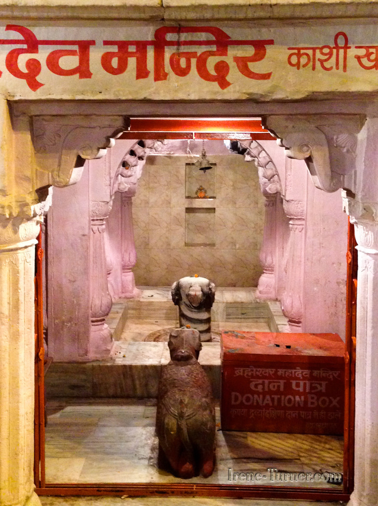 One of the thousands of Shiva temples open to the street in Varanasi, India