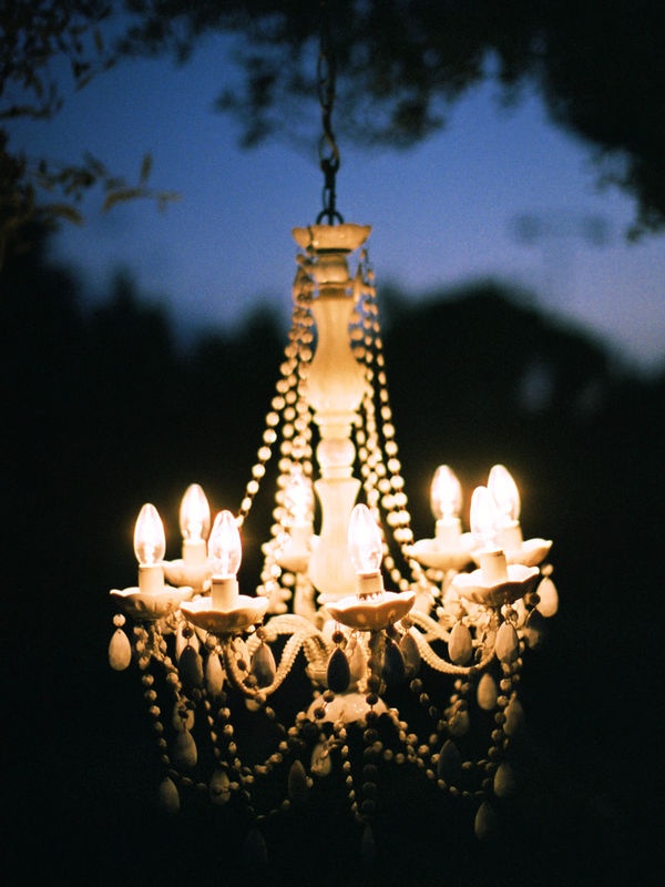 Hang an old chandelier-via Style Me Pretty