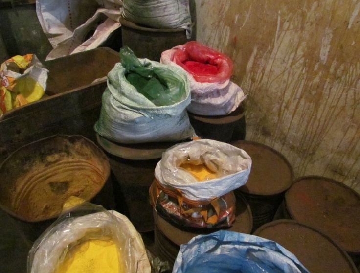 Natural Mineral Pigments used to paint, along with real gold