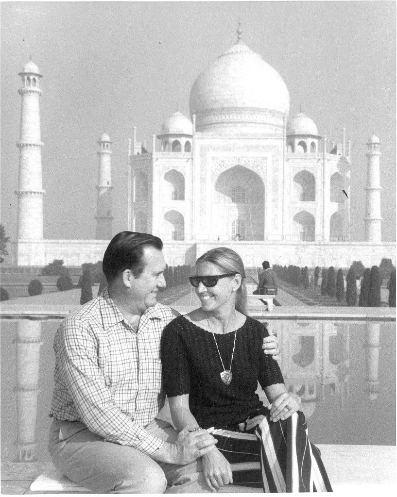 My parents in front of the Taj Mahal